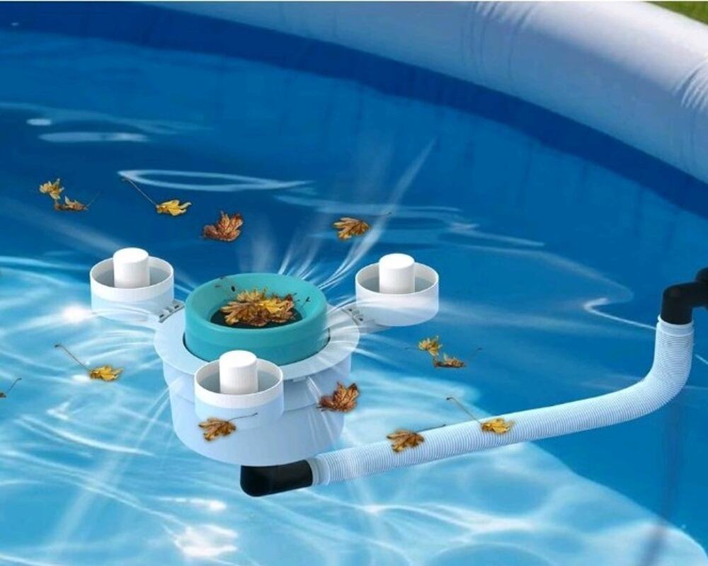 Floating Pool Skimmer for Above Ground Pools with Removable Basket